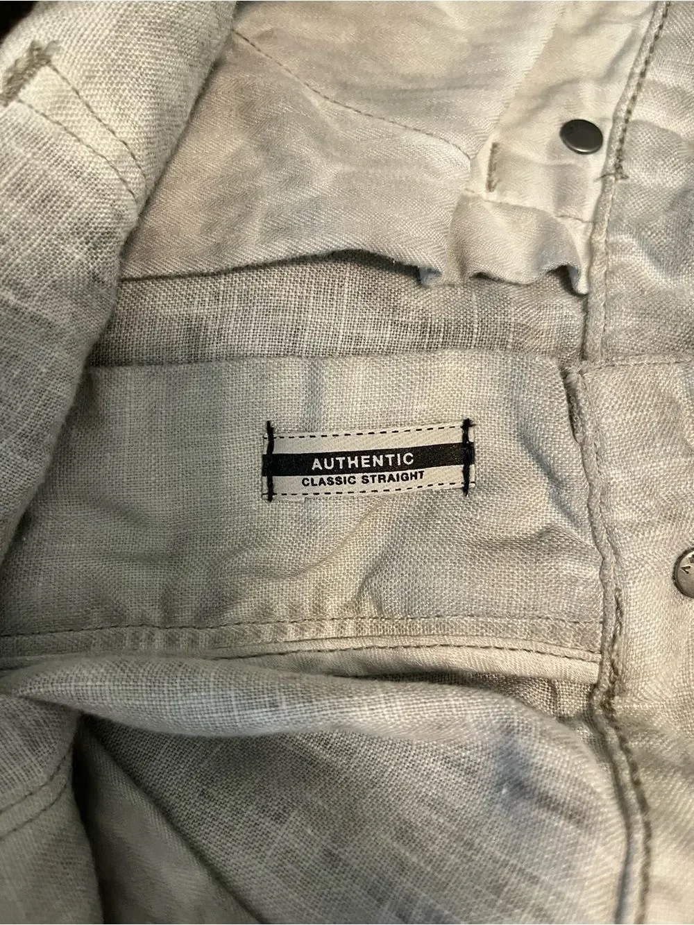 John Varvatos USA Gray Linen Classic Straight Pants Men’s 34 Coastal Luxury NWOT